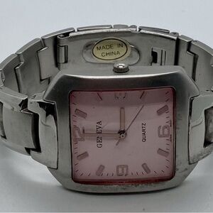 Geneva silver pink watch